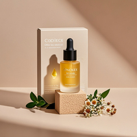 Flacon compte-gouttes en verre cylindrique à épaule plate givré vide de 15 ml, 30 ml, 50 ml, avec logo personnalisé pour huile essentielle liquide