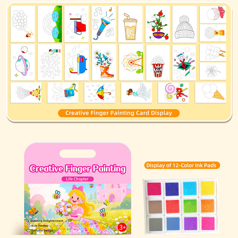 Peinture au doigt DIY - Vie quotidienne Palette d'impression 12 couleurs