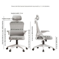 Chaise de bureau confortable pour une utilisation prolongée à domicile - Chaise ergonomique pivotante en maille pour ordinateur, étude, conférence, avec accoudoirs 3D réglables en hauteur