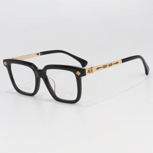 Y2k中国クラシックスタイル仕様レトロ透明グレーブラウン光学処方多焦点高級ブランドデザイナーメガネフレーム - Product Image 3