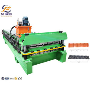 Machine de fabrication de tôles de <span class=keywords><strong>toiture</strong></span> à double couche Petit pain formant la machine de fabrication de tuiles d'ardoise de toit à trois couches - Product Image 1