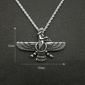 Collier Hip Hop Zoroastrianisme 2026 en Acier Inoxydable Plaqué Or PVD, Bijoux de Mode Raffinés pour Hommes et Femmes - Product Image 2