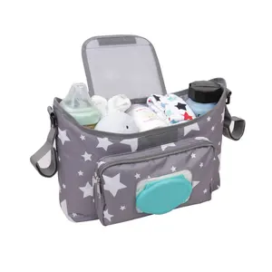 Pram Stroller Organizer Bag Diaper Bags Nursing Stroller Accessories Stroller Cup Holder Cover With Shoulder Straps