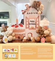 Kit de Décoration Scénique Tout-en-un Jellycat Cartoon Tabletop KT Board Balloon Set avec Toile de Fond Imprimée Numérique pour Cérémonie du 1er Anniversaire de Bébé