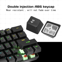 Clavier mécanique de jeu ultra-compact filaire rétroéclairé arc-en-ciel, anti-ghosting, sans conflit, 61 touches, pour PC portable