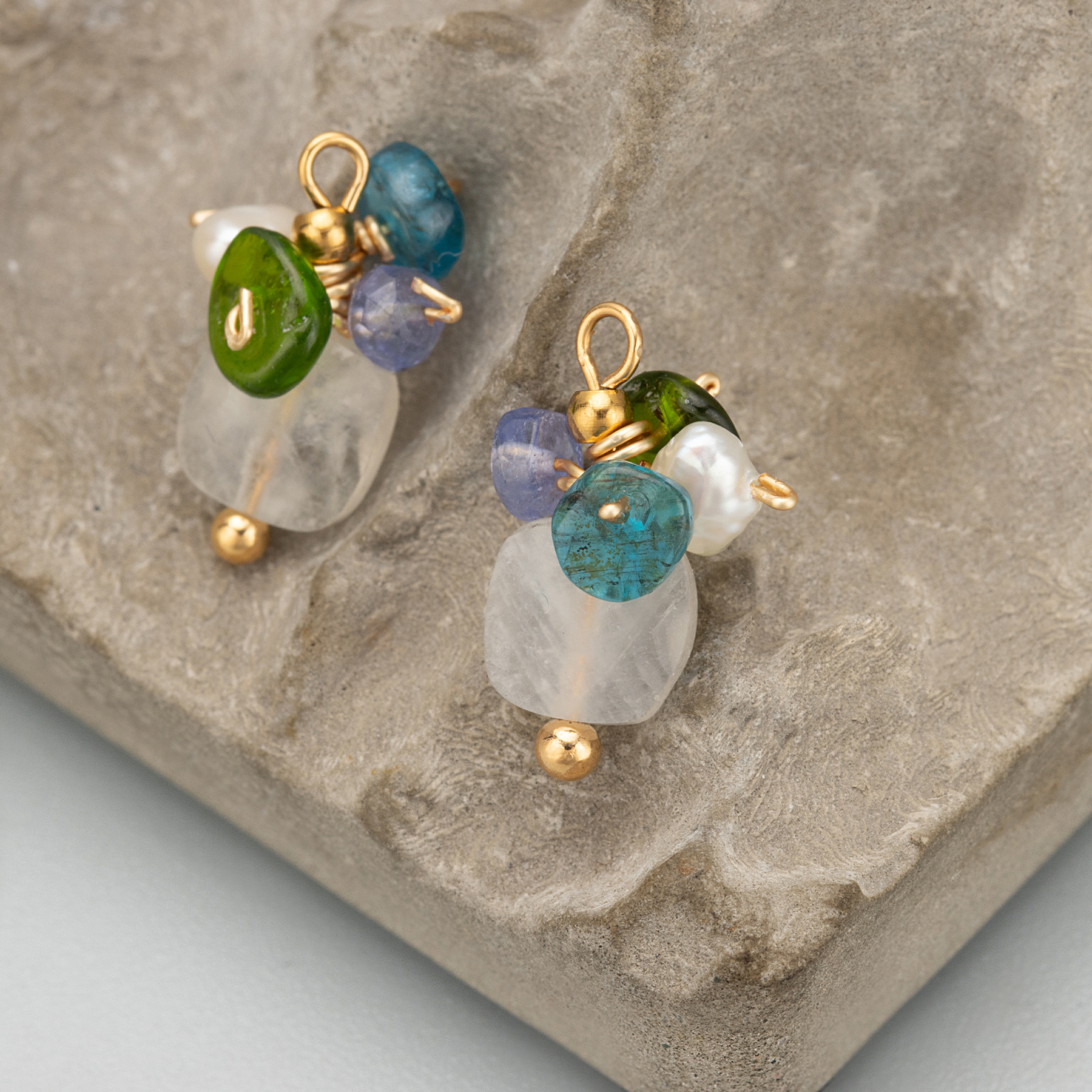 ME28 2pcs/lot Jewelry Accessories,18k Gold Plated,copper,natural Stones,hand Made,charms,earrings Making Findings,diy Pendants