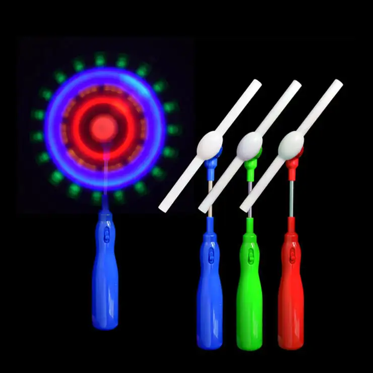 Glow In Dark Luminous Lightup Magic Wand Toy LED Windmill Toy Spinner Stick Fun Light Toys Ball Swivel Kids Party Favor