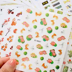 Pegatinas 3D para <span class=keywords><strong>Uñas</strong></span> con Diseño <span class=keywords><strong>de</strong></span> Flores <span class=keywords><strong>de</strong></span> <span class=keywords><strong>Loto</strong></span> y Peonía, Adhesivos Decorativos para <span class=keywords><strong>Uñas</strong></span> con Diseño <span class=keywords><strong>de</strong></span> Mariposas, Orquídeas, Golondrinas y Bambú, Calcomanías para Manicura - Product Image 4