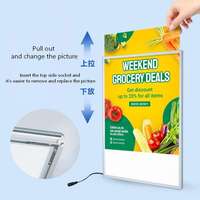 Boîte à lumière LED en aluminium sur mesure, ultra-mince, avec verre trempé, murale, pour affichage lumineux de posters, signalétique publicitaire extérieure