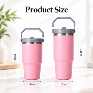Taza Térmica de Viaje de 30 oz con Recubrimiento en Polvo y Logotipo Personalizado Gratuito, Vaso de Acero Inoxidable de 20 oz para Café con Asa - Product Image 3