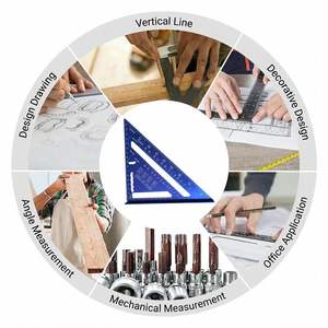 <span class=keywords><strong>Équerre</strong></span> de charpentier triangulaire en aluminium de 7 pouces avec marquages gravés au laser, outil léger et renforcé pour le travail du bois - Product Image 6