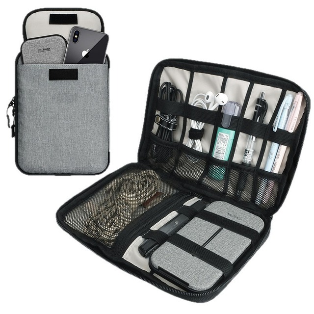Custom Electronics Accessories Organizer Bag Travel Cable Organiser Bag Universal Carry Travel Gadget Bag for USB Cable Drive