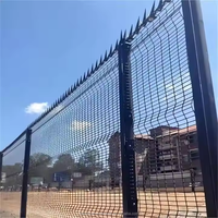 Panneau de clôture en treillis soudé en acier galvanisé haute sécurité anti-escalade 358 pour l'Afrique du Sud, hauteur 8 pieds