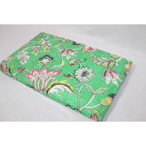 Tropical Home Decor Indian Kantha <b>Bedspread</b> & <b>Quilt</b> Handmade Printed Cotton Washable Soft Eco-Friendly Housewarming Gift - Product Image 3