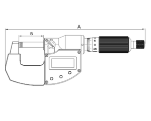 Micromètres numériques Asimeto 105-04-4, plage de mesure 75-100 mm/3-4 pouces, métrique/pouces, IP65, résolution 0,001 mm/0,00005 pouces - Product Image 3