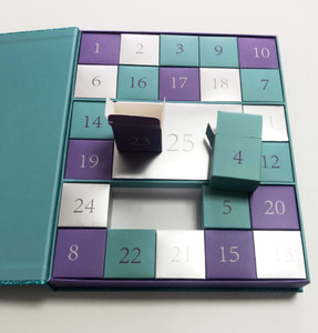 Boîte de calendrier de l'avent de maquillage style <span class=keywords><strong>Victoria</strong></span> <span class=keywords><strong>Secret</strong></span> personnalisée de 30 jours Boîte d'emballage en papier de beauté pour les soins de la peau Présentoir cosmétique de rouge à lèvres - Product Image 3