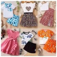 Lots en gros de vêtements pour enfants Sheines, articles neufs, stock d'été, robes pour filles, Ropa De Bebe P