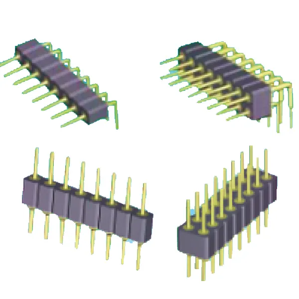 機械加工ピンヘッダー1.27Mm/1.778Mm/2.0Mm/2.54Mmストレート直角SMTICソケット2列PCBコネクタカスタマイズピン