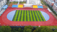 Piste de course synthétique en PU intégral ASHER, couleur rouge, épaisseur 13 mm, modèle AR-QS02 CN GUA, directement de l'usine