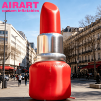 Rouge à lèvres gonflable géant personnalisé avec logo pour la publicité de lancement de marque cosmétique
