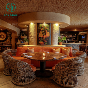 Nhà Hàng Vòng Bằng Gỗ Cong Nửa Vòng Tròn Bàn Sofa Đồ Nội Thất Thiết Lập Gian Hàng Chỗ Ngồi Cho Quán Cà Phê Quán Cà Phê - Product Image 4