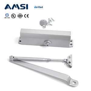 Chiudiporta a Pavimento in Lega di Alluminio per Porte in Vetro, Sistema Idraulico Elegante per Negozi - Product Image 1