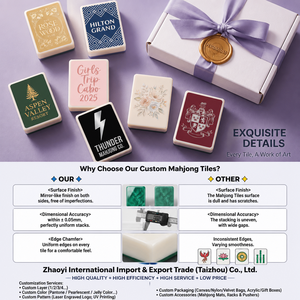 Kit Mahjong Americano Moderno di Lusso in Acrilico Stratificato, Elegante Viola Nobile, Set di Tessere Mahjong per 4 Giocatori per Serate in Famiglia - Product Image 6