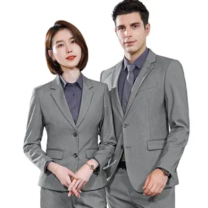 Wholesales blazer formal unissex, 2 peças, estilo formal de negócios, para homens e mulheres, plus size