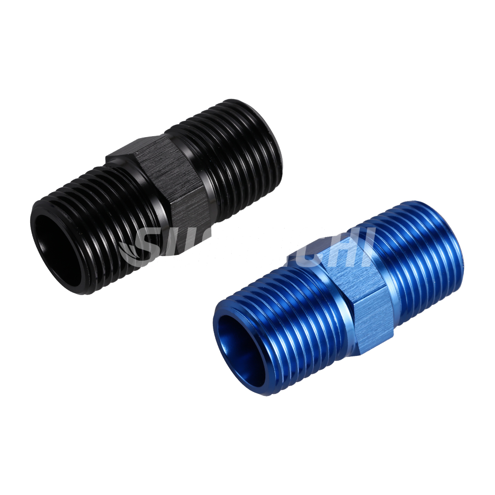 SUMEICHI Nipple Connector Pipe Fittings NPT Stainless Steel 316 Double Male Thread Forged Fittings 1/8 Male Equal