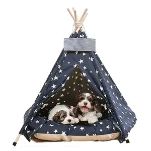 Groothandel Opvouwbare Outdoor Ademende Draagbare Duurzame Kat Hond Bed Huisdier Tipi Tent Huis