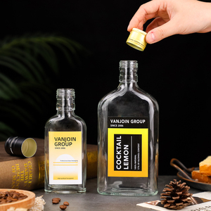 Fiaschetta <span class=keywords><strong>di</strong></span> <span class=keywords><strong>vetro</strong></span> piano da 50ml 100ml 200ml per bevande alcoliche a base <span class=keywords><strong>di</strong></span> caffè e Tequila fredda con tappo a vite bottiglie <span class=keywords><strong>di</strong></span> <span class=keywords><strong>vetro</strong></span> - Product Image 4