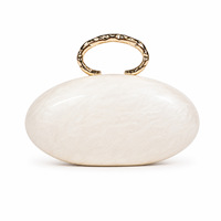 Nouvelle Pochette de Soirée de Luxe avec Chaîne en Acrylique, Sac à Main pour Femme Fait Main Motif Coquillage en Paille, Sac de Fête Élégant de Haute Qualité