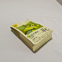 Op maat gedrukte matte fruitthee verpakkingszakjes voor snacks met achtzijdige verzegeling en staande uitvoering met ophanggaten