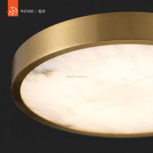 Spanish alabaster <b>ceiling</b> <b>light</b> for Bathroom <b>Modern</b> Luxury Round Flush Fixture - Product Image 2