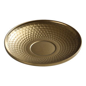 Stainless Steel Hammered Plate 12-12.9cm Gold Silver Color Shallow Dish For Salad Snack Dessert Barbecue - Product Image 4