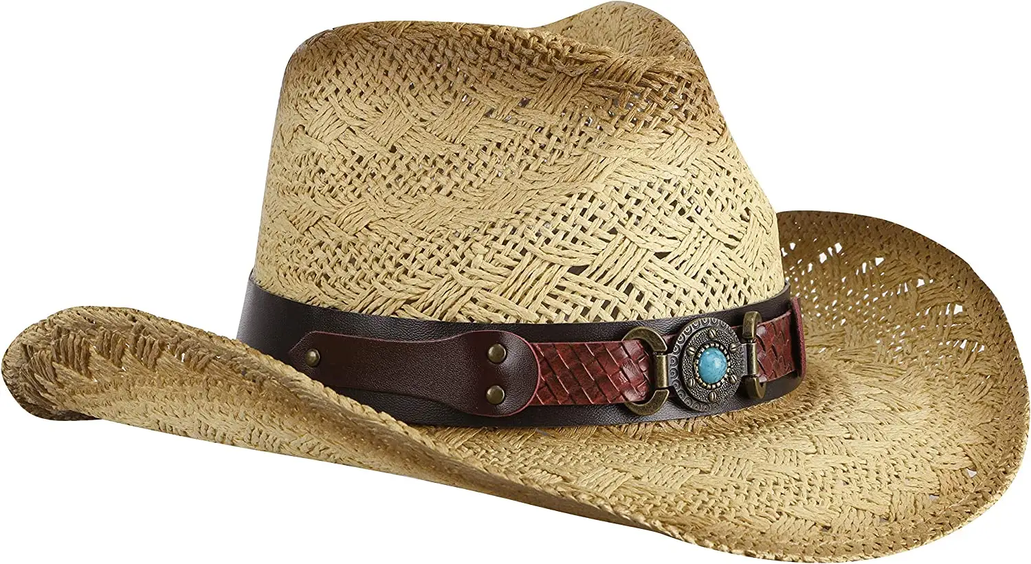 Livingston Men   Women's Woven Straw Cowboy Hat w/Hat Band