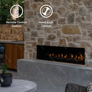 CRUCERO 72 pulgadas 1828x720x380mm moderno lujo interior Metal y vidrio insertar chimenea de Gas propano lineal LPG con chimenea incorporada - Product Image 3