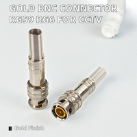 Connecteurs coaxiaux BNC mâles RG59 RG6, adaptateur en laiton plaqué or à visser, alimentation CCTV, caméra de sécurité domestique 2P 12V