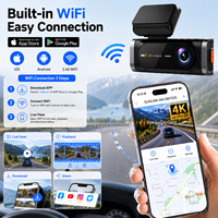 Kamera Dashcam 2 Kanal Kustom 4K Depan dan Belakang 1080P WiFi DVR Mobil dengan Penglihatan Malam Layar IPS 3.2 Inci Kamera Dash Mini 4K