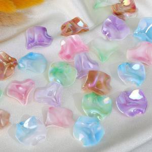 Épingle à cheveux fleurie en acrylique plaqué couleur, feuille de lotus/coquille, feuille de chou, dégradé bicolore, bricolage, perles, fleur antique, coiffure - Product Image 1