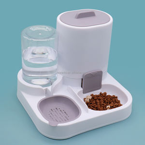 ชุดเครื่องจ่ายน้ำและป้อนน้ำอัตโนมัติแบบ2อิน1เครื่องจ่ายอาหารแมวแบบถ่วงน้ำหนักชามให้อาหารสัตว์เลี้ยงสำหรับสุนัขและแมว - Product Image 1