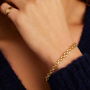 Fabricants de bijoux personnalisés LUCKYJIU, chaîne de <span class=keywords><strong>montre</strong></span> en acier inoxydable plaqué or 18 carats, résistante à l'eau et à la ternissure, vente en gros - Product Image 3