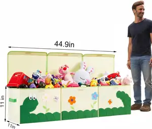 Coffre à jouets pliable extra large pour enfants, organisateur de salle de jeux mignon pour garçons et filles, vêtements, rangement de jouets pour bébés