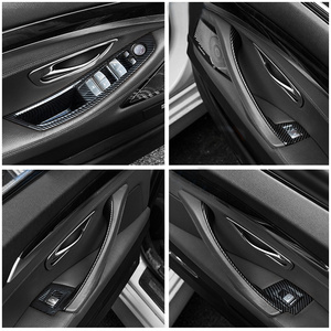 Maniglia interna in fibra di carbonio per F10 F11 F18 BMW serie 5 braccioli tirare copertura Trim 7 pezzi Set 51417225875 51417261933 51417225879 - Product Image 3