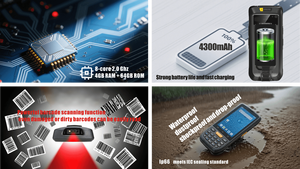 PDA Portátil 4G <span class=keywords><strong>de</strong></span> 4.0 Pulgadas, IP66, Industrial, Resistente al Agua, <span class=keywords><strong>Android</strong></span> 9, Escáner <span class=keywords><strong>de</strong></span> Código <span class=keywords><strong>de</strong></span> <span class=keywords><strong>Barras</strong></span> Láser 1D 2D, en Stock - Product Image 5