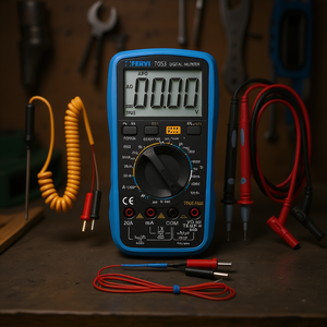 Multímetro Digital Fervi T053 True RMS con Apagado Automático, Medición de Voltaje, Corriente, Resistencia y Temperatura - Product Image 3