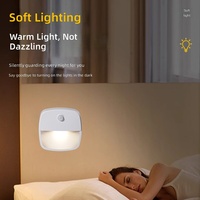 Lampe de nuit carrée à LED à détection de présence humaine, anti-éblouissement, pour couloirs et chambres, design moderne et minimaliste, OEM