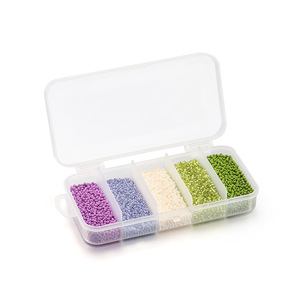 Acrylic Seed <b>Beads</b> <b>Set</b> 5 Compartment 2mm Round Loose <b>Beads</b> For Jewelry Making DIY Bracelet Necklace Crafting Accessories - Product Image 2