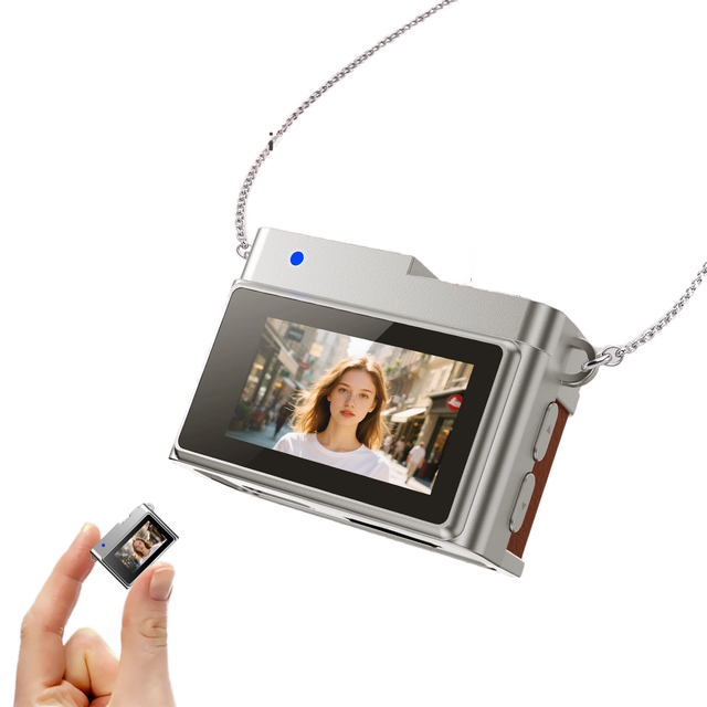 1080P HD Retro Necklace Mini Photo Recorder for Outdoor Camping Portable 0.96\" IPS Screen CMOS Sensor Storage Memory Card