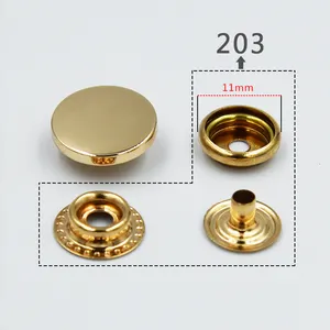 Metal Buttons Snap OEM Decorative Accessories Logo Designer Round Press Shirt Bag Cloth Brass Cover Custom Metal Snap Buttons For Clothes